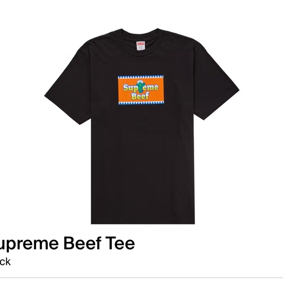 Supreme Black T-Shirt with Vibrant Logo - Picture 1 of 4